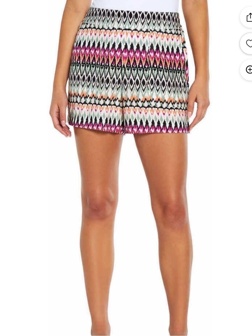 Wildfox High-Waist Aztec 4" Print Shorts in Mint, Pink and Coral size M